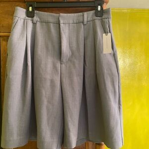 Anthropologie Maeve Grey pleated Dress Shorts. NWT